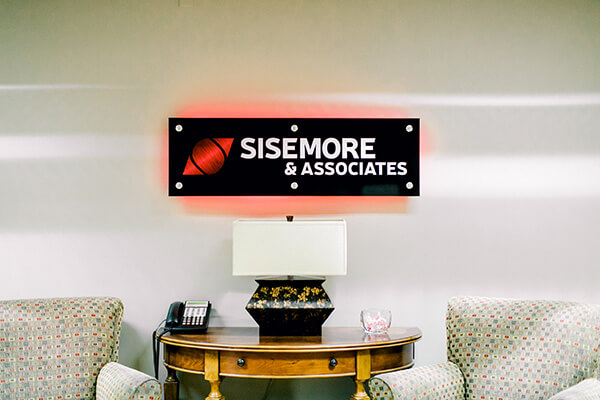 The front waiting room at the Sisemore & Associates office. 