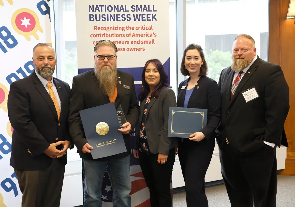 Natinal-Small-Business-Week Shawn Collins receiving an award for Oklahoma's Small Business Person of the Year
