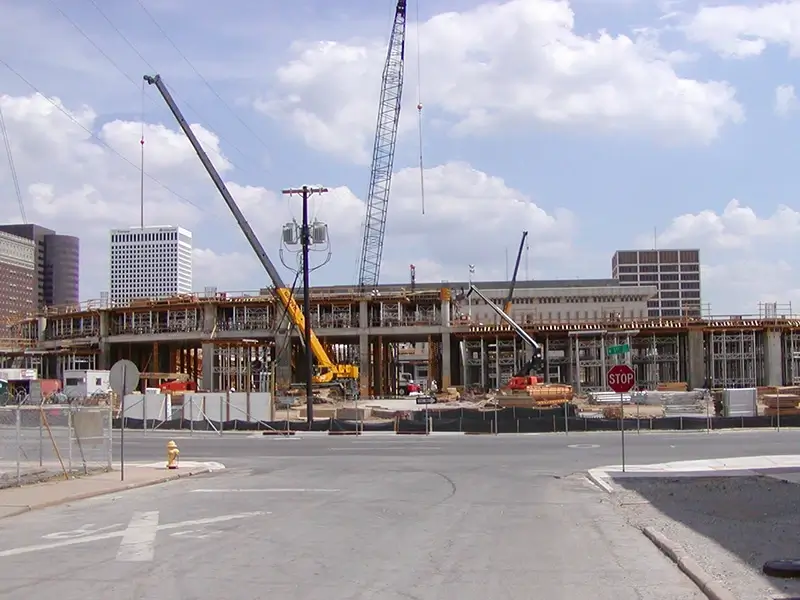 Construction site for a new arena in Tulsa